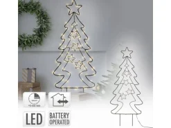 ECD Germany LED Gartenstecker Weihnachtsbaum 87cm 90 LEDs Warmweiß 6 Std Timer