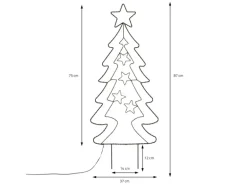 ECD Germany LED Gartenstecker Weihnachtsbaum 87cm 90 LEDs Warmweiß 6 Std Timer
