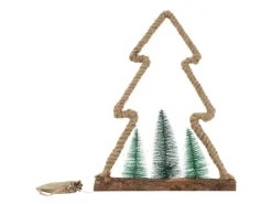 ECD Germany LED Jute Baum mit LED-Beleuchtung mit Timer 35x6,5x45 cm