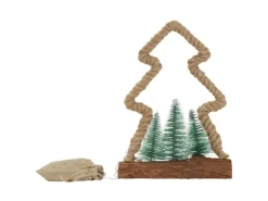 ECD Germany LED Jute Baum mit LED-Beleuchtung mit Timer 23x6,5x30 cm