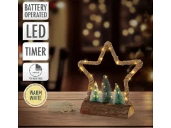 ECD Germany LED Jute Weihnachtsstern mit LED-Beleuchtung 33x9,5x30 cm