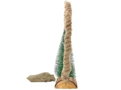 ECD Germany LED Jute Weihnachtskreis mit LED-Beleuchtung 34x30x7,5 cm