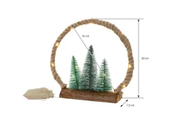 ECD Germany LED Jute Weihnachtskreis mit LED-Beleuchtung 34x30x7,5 cm