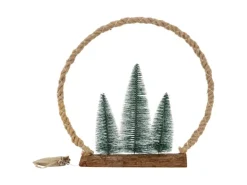 ECD Germany LED Jute Weihnachtskreis mit LED-Beleuchtung 45x45x9,5 cm