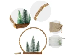 ECD Germany LED Jute Weihnachtskreis mit LED-Beleuchtung 45x45x9,5 cm