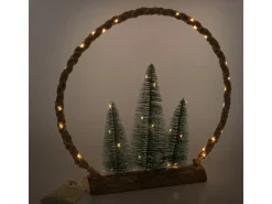 ECD Germany LED Jute Weihnachtskreis mit LED-Beleuchtung 45x45x9,5 cm