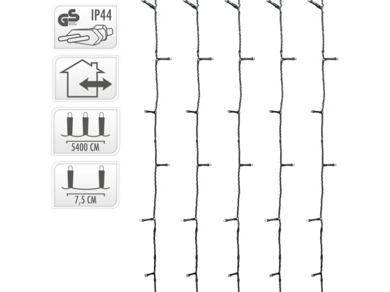 ECD Germany LED Lichterkette für Weihnachten 720 LEDs 54m Kaltweiß IP44