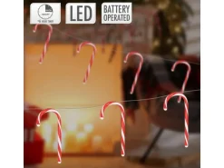 ECD Germany LED Lichterkette mit 7 Zuckerstangen 28 LEDs Warmweiß 330 cm
