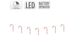 ECD Germany LED Lichterkette mit 7 Zuckerstangen 28 LEDs Warmweiß 330 cm