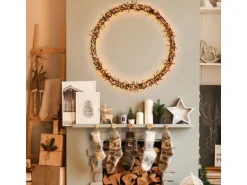 ECD Germany LED Lichterkranz Ø58cm 500 LEDs Warmweiß 8 Leuchtmodi