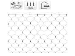 ECD Germany LED Lichternetz mit 320 Warmweiße LEDs 3x1,5 m IP44 Wasserdicht