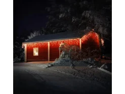 ECD Germany LED Lichtervorhang 6 m 180 Warmweiße LEDs Eiszapfen Lichterkette