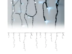 ECD Germany LED Lichtervorhang 6m 180 Kaltweiße LEDs Eiszapfen Lichterkette IP44