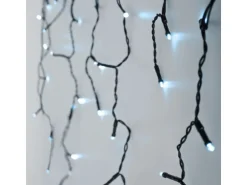 ECD Germany LED Lichtervorhang 6m 180 Kaltweiße LEDs Eiszapfen Lichterkette IP44