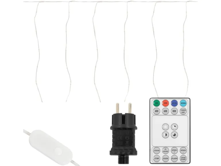 ECD Germany LED Lichtervorhang 300cm 120LED Warmweiß mit Timer 19 Modi