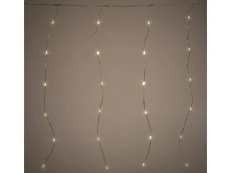 ECD Germany LED Lichtervorhang 300cm 120LED Warmweiß mit Timer 19 Modi