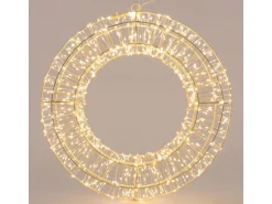 ECD Germany LED Metall Kranz 38cm mit 960 LEDs Warmweiß und Timer IP44