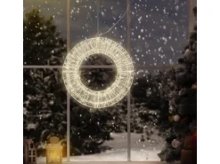 ECD Germany LED Metall Kranz 38cm mit 960 LEDs Warmweiß und Timer IP44