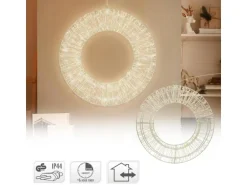 ECD Germany LED Metall Kranz 50cm mit 1440 LED Warmweiß und Timer IP44