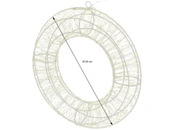 ECD Germany LED Metall Kranz 50cm mit 1440 LED Warmweiß und Timer IP44