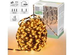 ECD Germany LED Micro Cluster Lichterkette 24m 800 LEDs Extra Warmweiß IP44