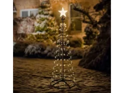 ECD Germany LED Weihnachtsbaum Außen 150 cm 154 LED Warmweiß Metall