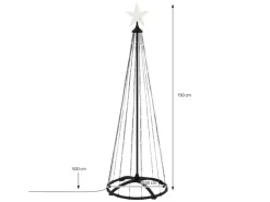 ECD Germany LED Weihnachtsbaum Außen 150 cm 154 LED Warmweiß Metall