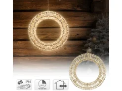 ECD Germany LED Weihnachtskranz 38cm mit 480 Warmweiß Micro LEDs Timer