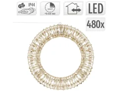 ECD Germany LED Weihnachtskranz 38cm mit 480 Warmweiß Micro LEDs Timer