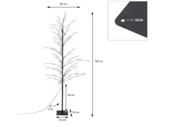 ECD Germany LED-Baum 180 cm 480 Warmweißen LEDs Lichterbaum mit Timer IP44