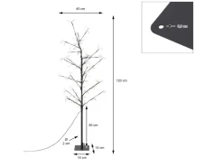 ECD Germany LED-Baum 120 cm 240 Warmweißen LEDs Lichterbaum mit Timer