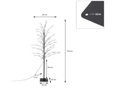 ECD Germany LED-Baum 150 cm mit 360 Warmweißen LEDs Lichterbaum mit Timer