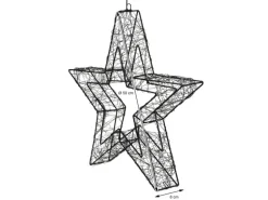 ECD Germany LED-Weihnachtsstern 50 cm 720 LEDs Extra-Warmweiß Metall