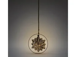 ECD Germany LED-Weihnachtsstern 18cm 40LED 80cm Seil Deko Leuchtstern Zum Hängen