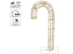 ECD Germany LED-Zuckerstange 75 cm in Gold mit LED-Beleuchtung Timer