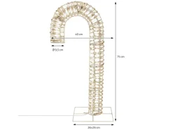 ECD Germany LED-Zuckerstange 75 cm in Gold mit LED-Beleuchtung Timer