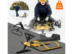 ECD Germany Lenkschlitten in Gelb für Kinder ab 5 Jahre bis 90 kg 119x38x50 cm