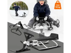 ECD Germany Lenkschlitten in Weiß für Kinder ab 5 Jahre bis 90 kg 119x38x50 cm