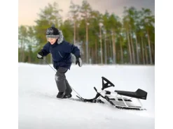ECD Germany Lenkschlitten in Weiß für Kinder ab 5 Jahre bis 90 kg 119x38x50 cm