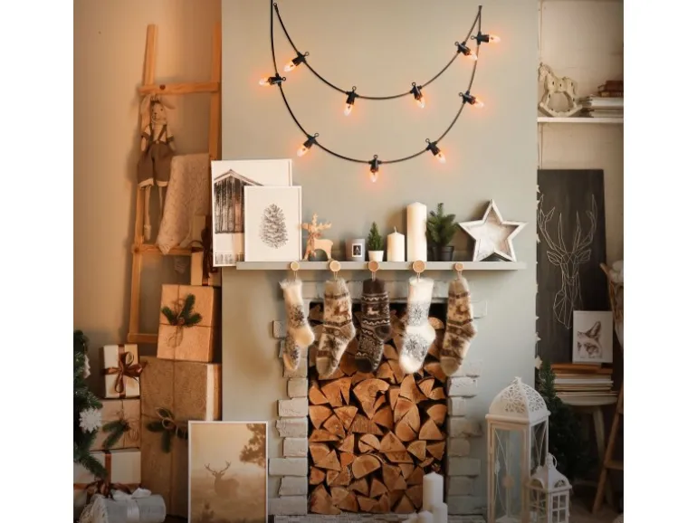 ECD Germany Lichterkette mit Flammeneffekt 360 cm 10 Glühbirnen Warmweiß IP44