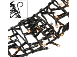 ECD Germany Lichterkranz 500 LEDs 58cm Warmweiß IP44 Türkranz Fensterkranz Ring