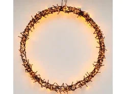 ECD Germany Lichterkranz 500 LEDs 58cm Warmweiß IP44 Türkranz Fensterkranz Ring
