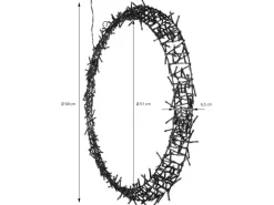 ECD Germany Lichterkranz 500 LEDs 58cm Warmweiß IP44 Türkranz Fensterkranz Ring