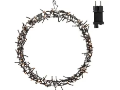 ECD Germany Lichterkranz 300 LEDs 38cm Warmweiß IP44 Türkranz Fensterkranz Ring
