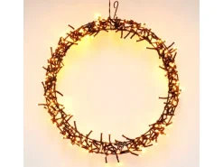 ECD Germany Lichterkranz 300 LEDs 38cm Warmweiß IP44 Türkranz Fensterkranz Ring