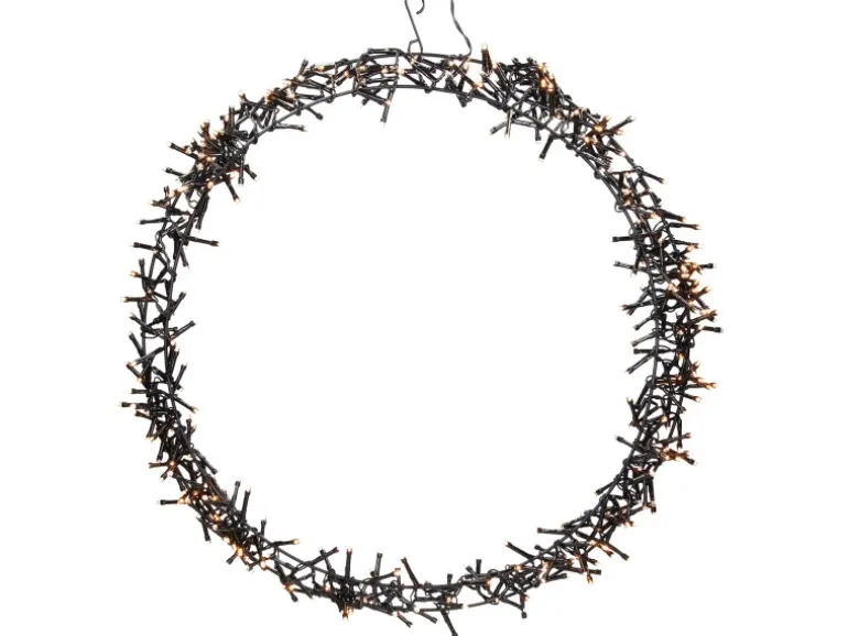 ECD Germany Lichterkranz 400 LEDs 48cm Warmweiß IP44 Türkranz Weihnachtsdeko