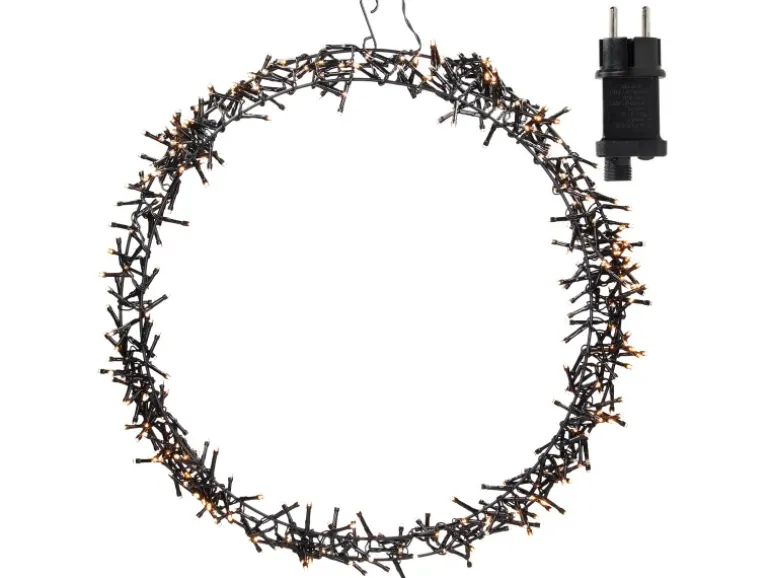 ECD Germany Lichterkranz 400 LEDs 48cm Warmweiß IP44 Türkranz Weihnachtsdeko