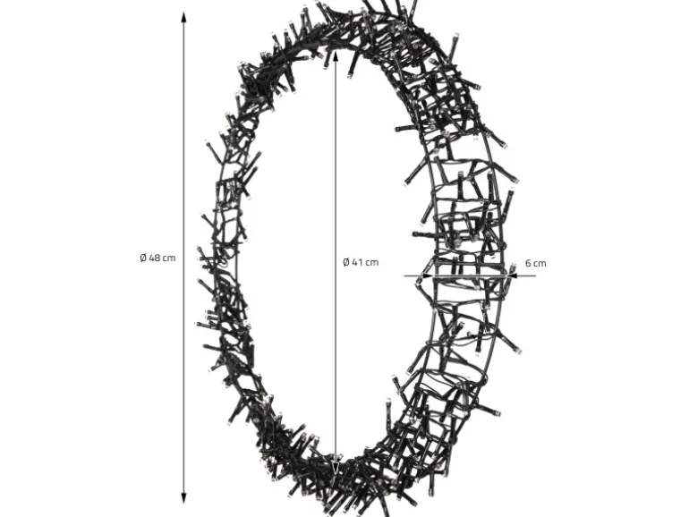 ECD Germany Lichterkranz 400 LEDs 48cm Warmweiß IP44 Türkranz Weihnachtsdeko
