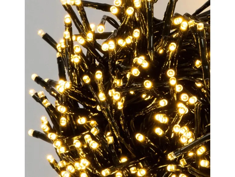 ECD Germany Solar Lichterkette Aussen 16m 800LED Warmweiß Timer 13Modi