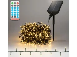 ECD Germany Solar Lichterkette Aussen 11m 560LED Warmweiß Timer 13Modi